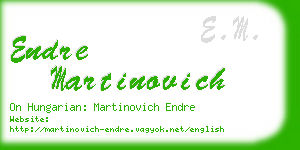 endre martinovich business card